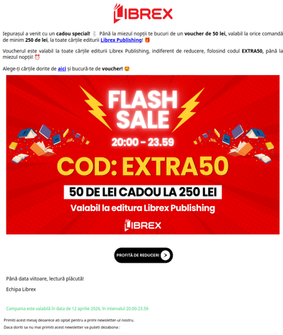 Ofertă limitată ⚡️ 20:00-23:59 ⏰ EXTRA50