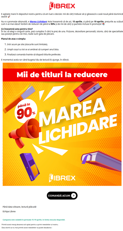📣 START Marea Lichidare de stoc! ❤️️ Până la -90%