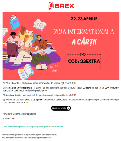 💖 Ziua Internațională a Cărții 📚 extra reducere de neratat!