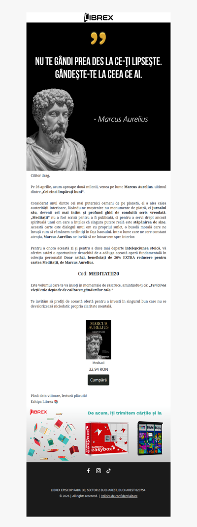 🏛 26 Aprilie: Omagiu adus lui Marcus Aurelius