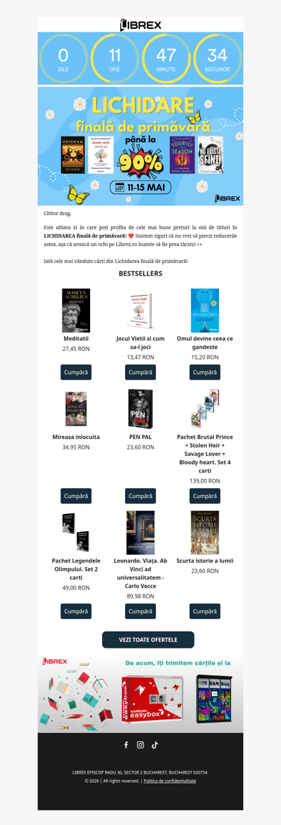 ⚡️ Ultima zi din LICHIDAREA finală de primăvară! 📚