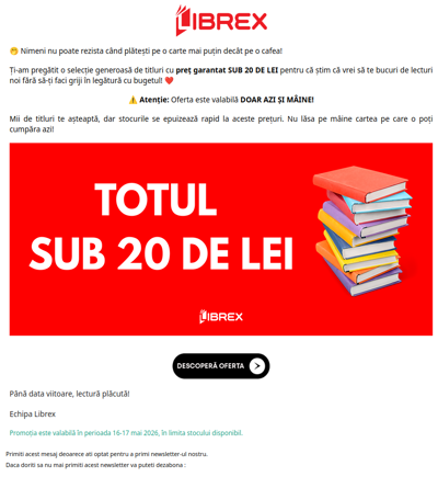 🚨 Weekend cu TOTUL sub 20 de lei! 🤑