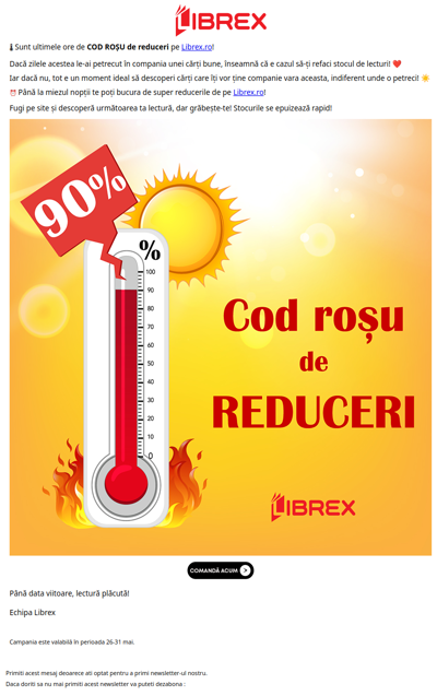 ⚠️ Ultima zi de COD ROȘU de reduceri - Până la 90%!