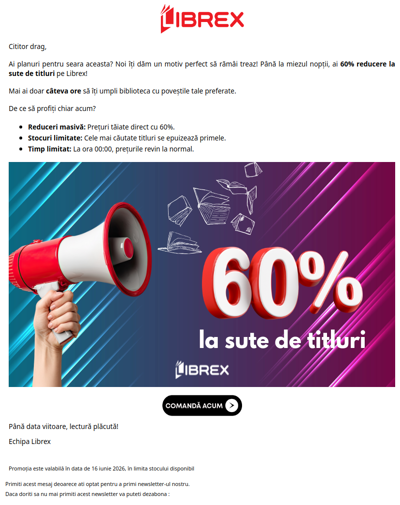 ⏳ Doar 6 ore! -60% la sute de cărți!