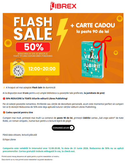 ⚡ FLASH SALE: 12:00-20:00 ⚡️ + Carte Cadou inclusă 🎁