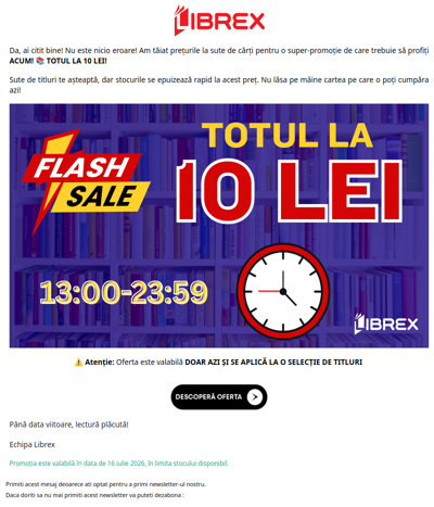 Ofertă limitată! 🚨 TOTUL la 10 lei! 🤑