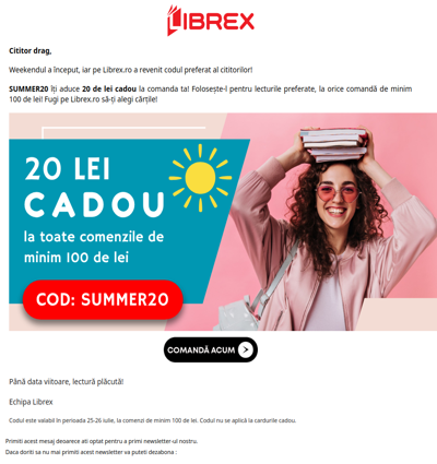 Ai primit 20 de lei CADOU pentru cărțile tale! 🎉