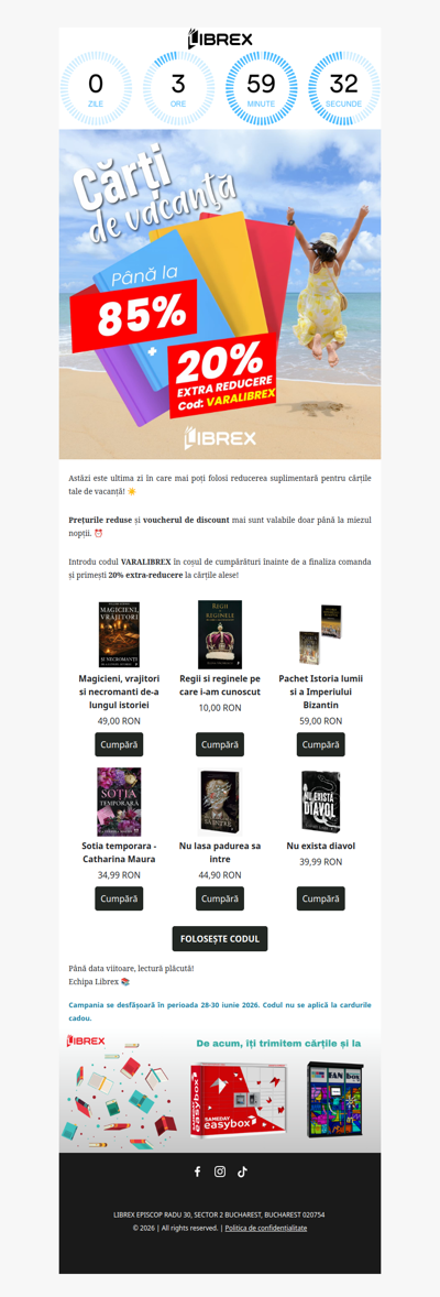⚡️ Ultima șansă! Deschide pentru 20% extra la tot