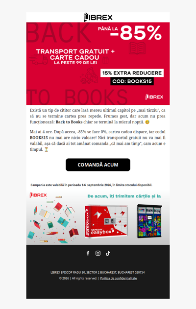 ⏰ Tic-tac! Ultimele ore de Back to Books 🔔