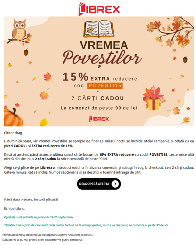 Ultimele ore! ⌛ 2 cărți cadou + 15% EXTRA