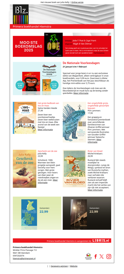 Ode van Jigal Krant wint Het Mooiste Boekomslag 2025 | De Nationale Voorleesdagen gaan van start