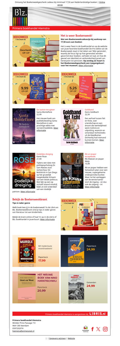 Het is weer Boekenweek! | Nieuw verschenen boeken