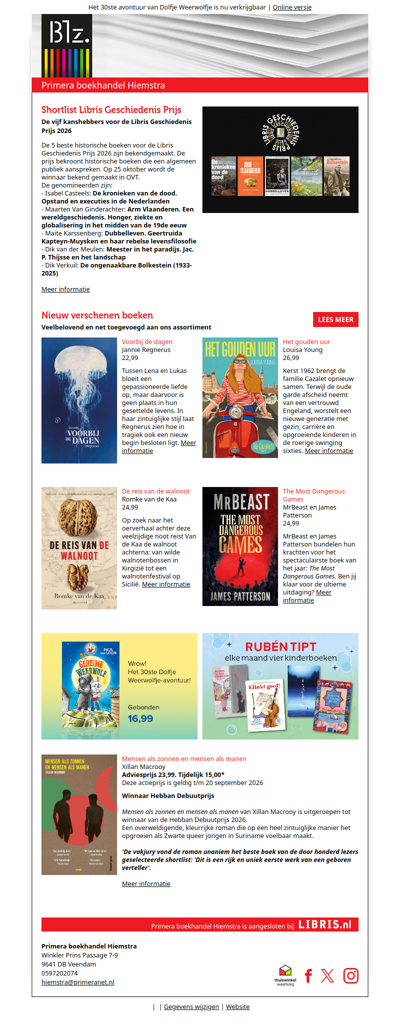 De vijf beste historische boeken | Xillan Macrooy wint de Hebban Debuutprijs