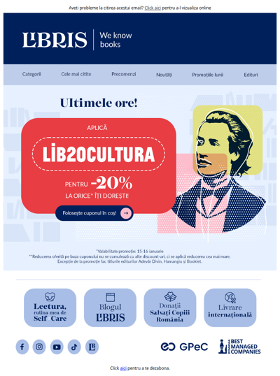 Cuponul de -20% EXPIRA in cateva ore ⏰ Plaseaza comanda cu reducere 🎫