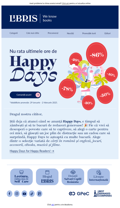 👀Ai plasat comanda? Happy Days expiră curând!