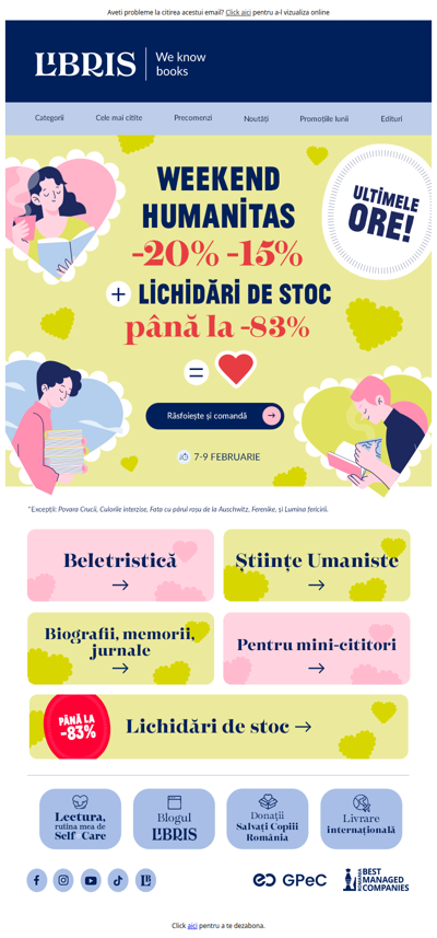 💙📚 Nu rata -20%-15% la Humanitas + Lichidari pana la -83% ⏰