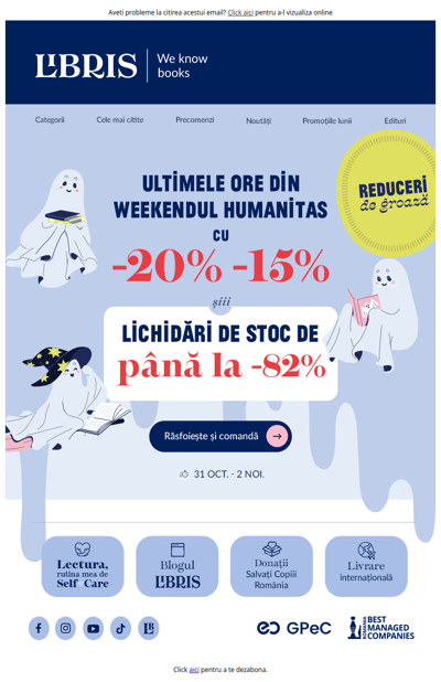 Nu lăsa reducerile să expire 👻 Lecturi Humanitas cu -20%-15% 🔮