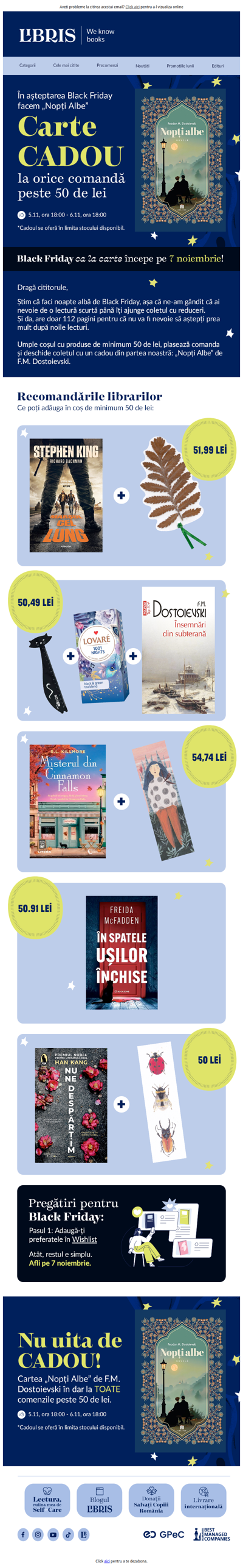 Carte CADOU peste 50 de lei 📘 Pregătiri pentru Black Friday 🖤