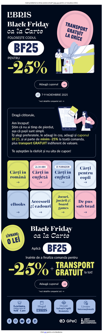 🐈‍⬛ A început Black Friday ca la carte 📚 Vezi ce ți-am pregătit »