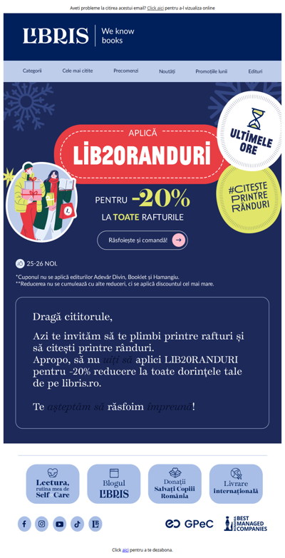 🎟️Ai folosit cuponul? -20% la sute de mii de idei de cadouri!❄️