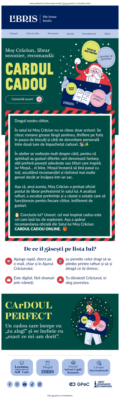 Ai uitat pe cineva?🎁✉️CARDul CADOU salvează Craciunul! Îl găsești aici👉