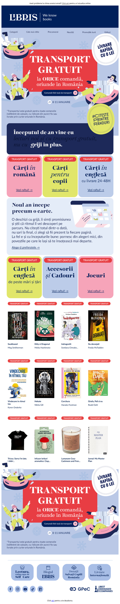 TRANSPORT GRATUIT la orice comandă. 📚🎉An nou, povești noi!