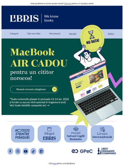 Cărțile îți pot aduce un 😍Laptop MacBook Air! ⏳