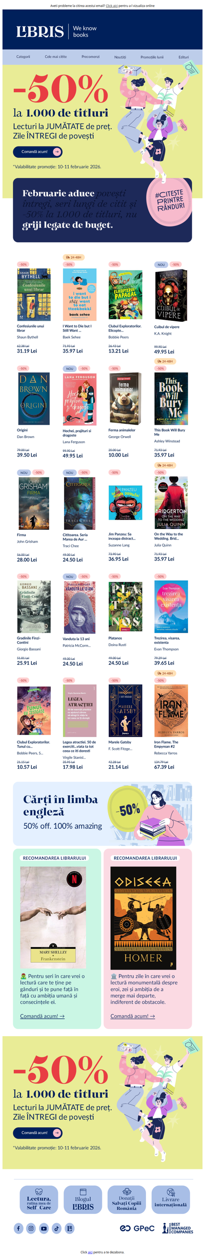 -50% la 1.000 de titluri!❤️‍🔥Lecturi la jumătate de preț. Seri întregi de povești.
