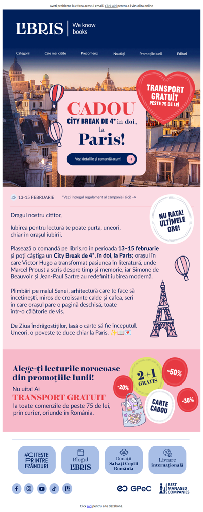 Parisul te așteaptă! 🥐CADOU City Break de 4*, în doi!