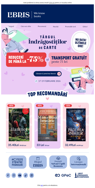 Ultimele ore cu până la -75% și Transport Gratuit* 💕 Nu rata Târgul! 🚚