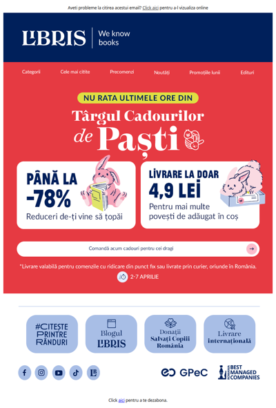 Târgul 🐣Cadourilor de Paști se încheie curând! Nu rata!