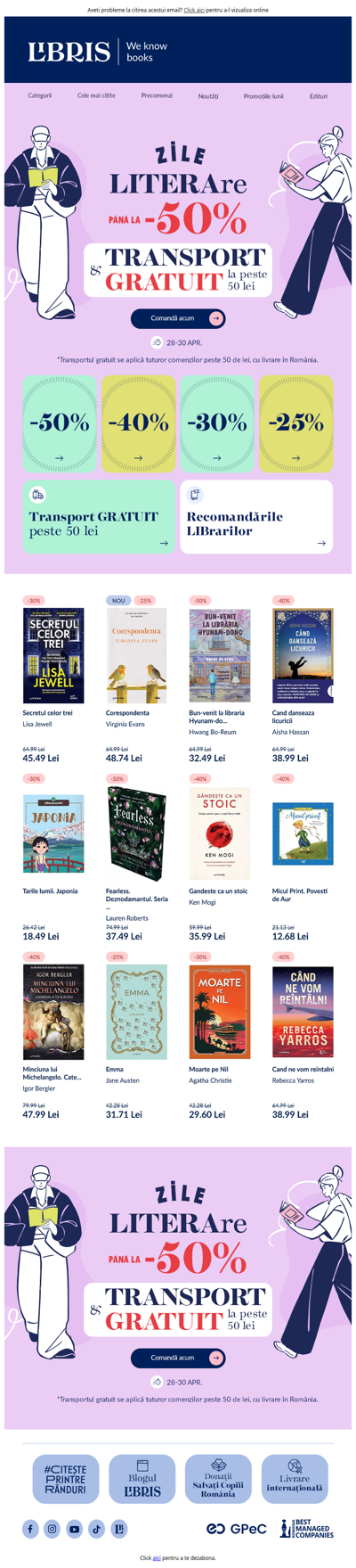 🌸LITERA până la -50% și 🚚 GRATUIT peste 50 lei!