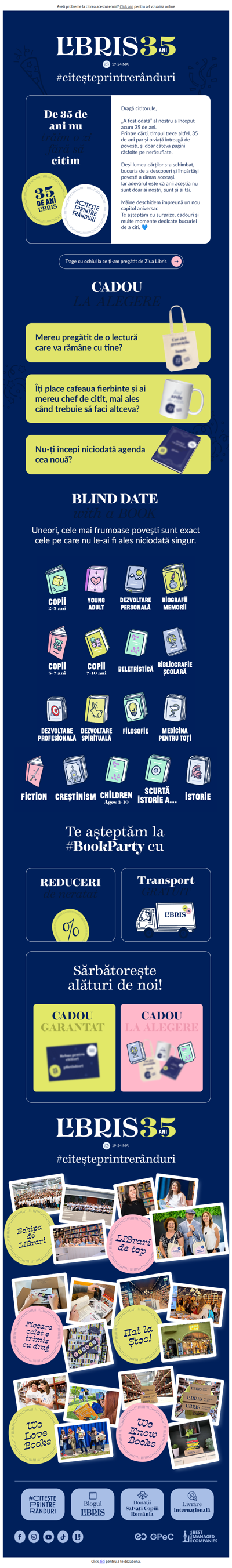 💙Se aproprie! 🎂 Pregătește-te să sărbătorești alături de noi 35 de ani de citit împreună!