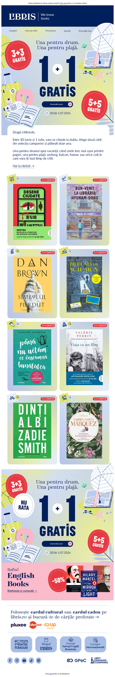 1+1 GRATIS 🚂Una pentru drum. Una pentru plajă.🏝️Hai la răsfoit!