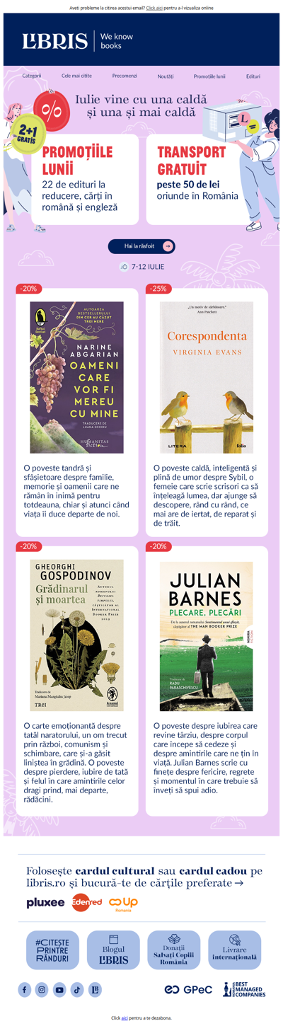 Livrarea? GRATUITĂ peste 50 lei ⚡ Cărțile? La reducere 📖
