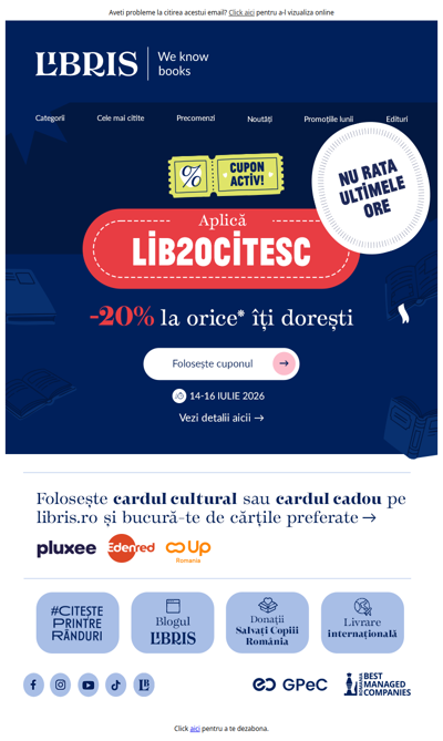 ✂️Ai folosit cuponul? -20% la orice*⏱️ Nu rata!