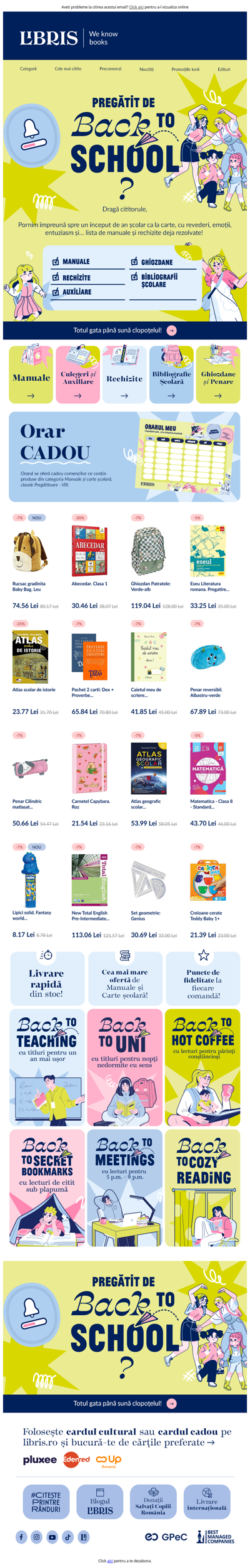 🎒Pregătit de școală? Hai cu lista și ai totul gata până sună clopoțelul!🔔