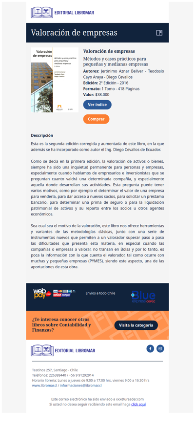 Valoración de empresas - Métodos y casos prácticos para pequeñas y medianas empresas (Jerónimo Aznar B. - Teodosio Cayo A. - Diego Cevallos)