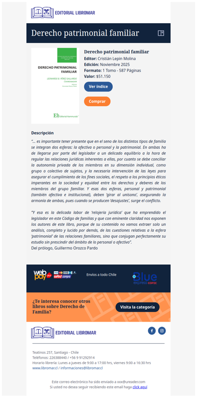 Derecho patrimonial familiar (Dir. Cristián Lepin M.)