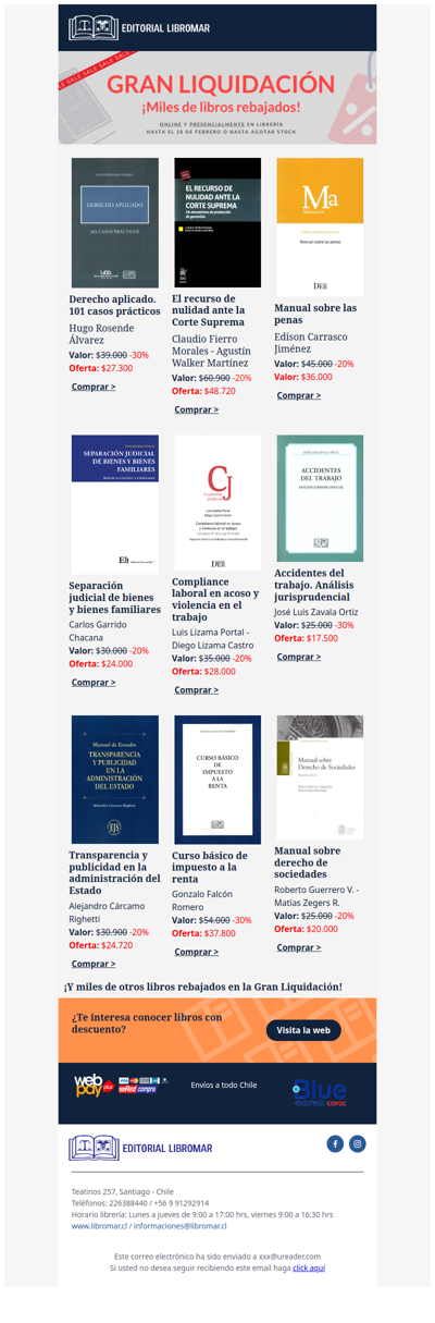 Descubre las ofertas de la Gran Liquidación de literatura jurídica y contable - Los mejores precios