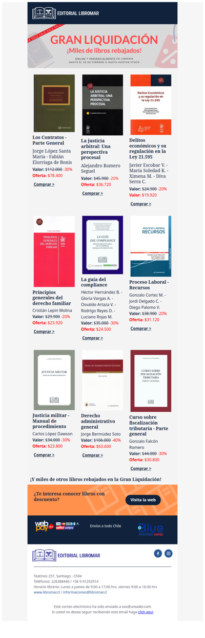 ¿Recuerdas aquel libro que querías? Podría estar con descuento, vitrinea literatura jurídica y contable en la web