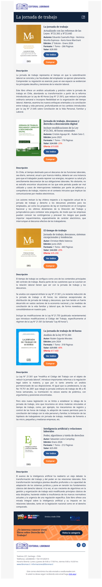 La jornada de trabajo (2ª Edición, Eduardo Caamaño R. - Verónica Munilla E. - Karla Varas M.)