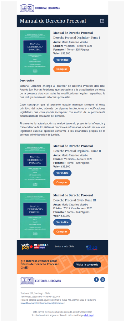 Manuales de Derecho Procesal (7ª Edición actualizada, Mario Casarino V.)