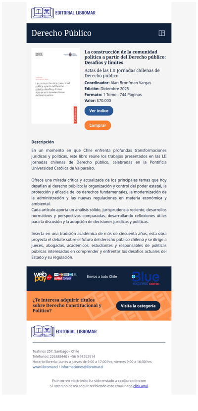 Construcción de la comunidad política a partir del Derecho público (Coord. Alan Bronfman V.)