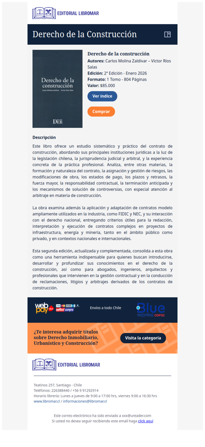 Derecho de la Construcción (2ª Edición, Carlos Molina Z. – Víctor Ríos S.)