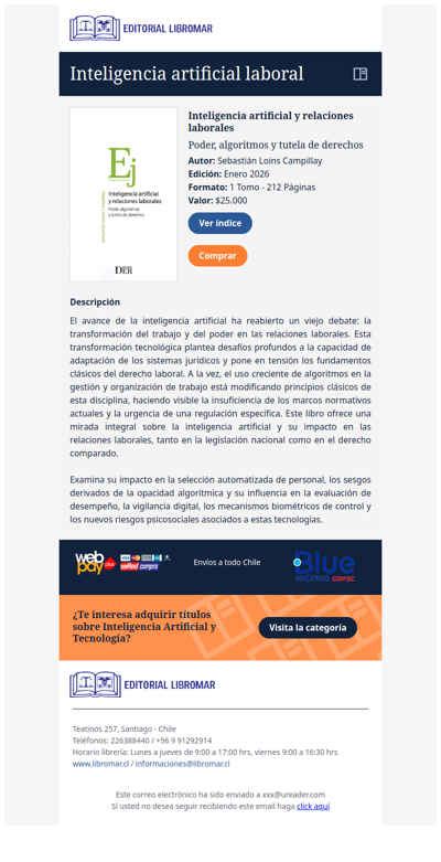 Inteligencia artificial y relaciones laborales - Poder, algoritmos y tutela de derechos (Sebastián Loins C.)