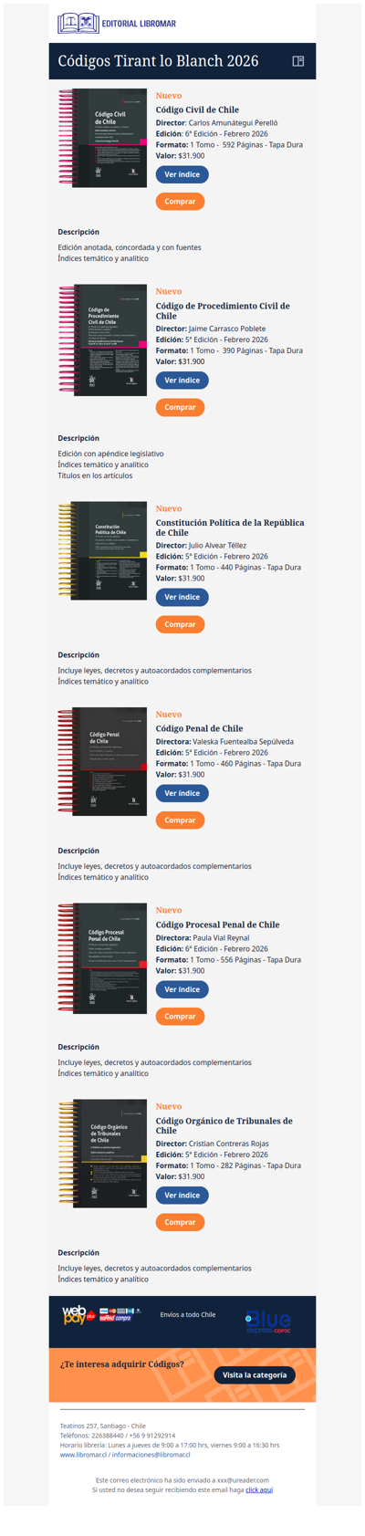 ¡Llegaron los Códigos Tirant lo Blanch 2026!