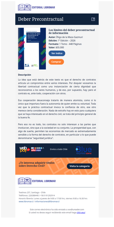 Los límites del deber precontractual de información (Íñigo de la Maza G.)