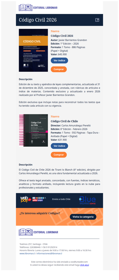 Código Civil 2026 - (Javier Barrientos G.)