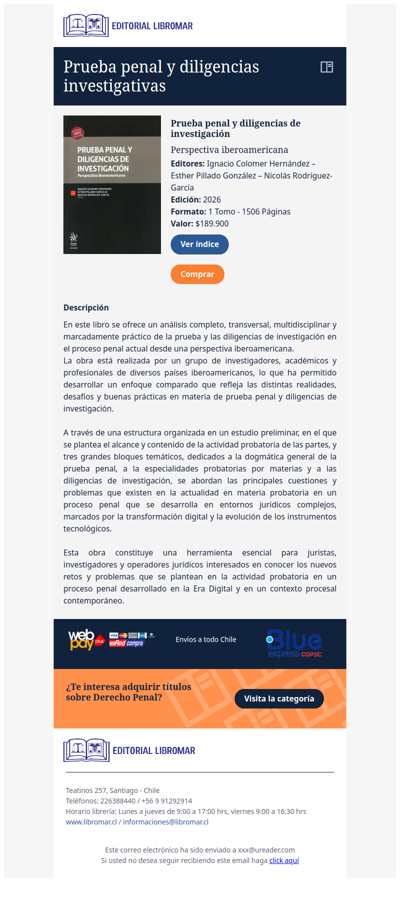 Prueba penal y diligencias de investigación (Ignacio Colomer H. – Esther Pillado G. – Nicolás Rodríguez-G.)